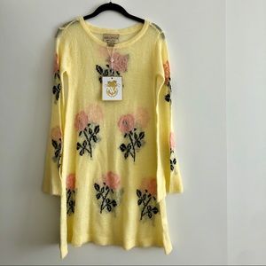 NWT white Label Yellow Floral Sweater Dress